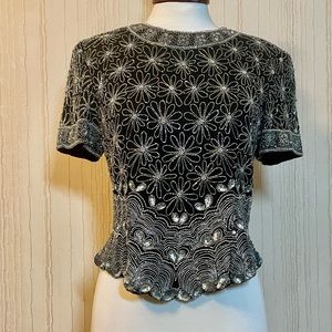 Black Beaded Blouse